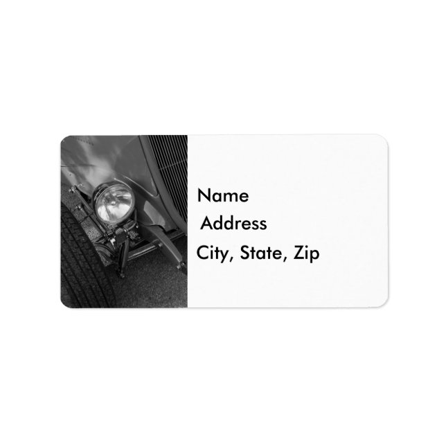 1930's Roadster Grayscale Label (Front)