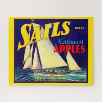 1930s Sails Northwest Apples crate label Jigsaw Puzzle