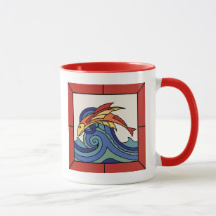 1930s Santa Catalina Island Flying Fish Tile Mug
