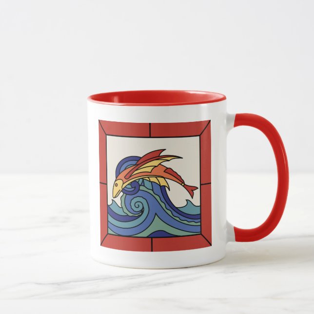 1930s Santa Catalina Island Flying Fish Tile Mug (Right)