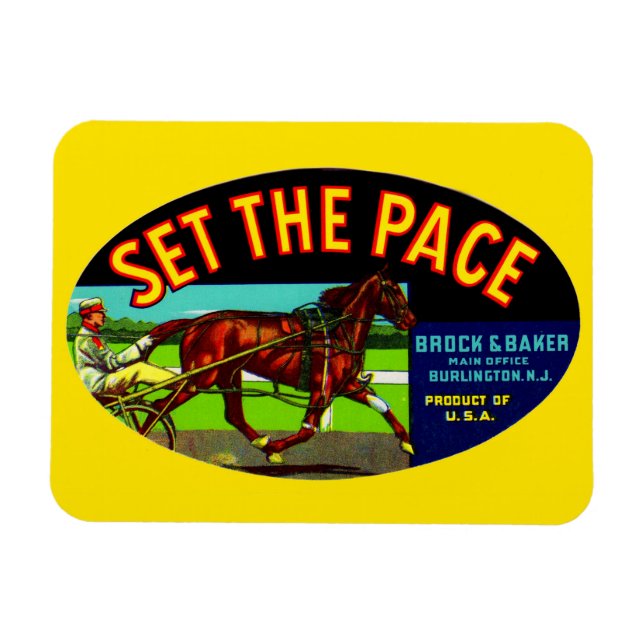 1930s Set the Pace vegetable crate label Magnet (Horizontal)