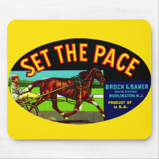 1930s Set the Pace vegetable crate label Mouse Pad