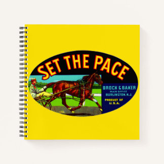 1930s Set the Pace vegetable crate label Notebook
