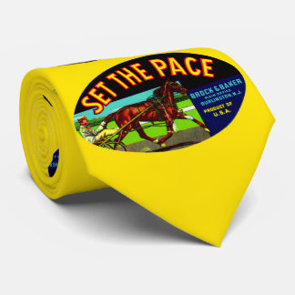 1930s Set the Pace vegetable crate label print Neck Tie