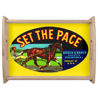 1930s Set the Pace vegetable crate label Serving Tray