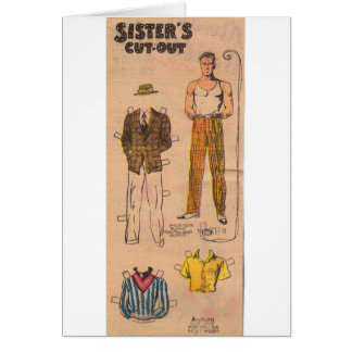 1930s Sister's Cut Out handsome man paper doll Cards