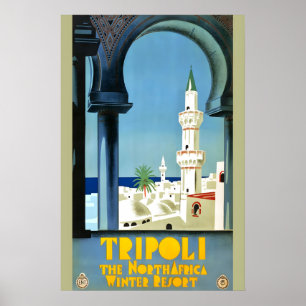 1930s Tripoli North Africa Winter Resort Vintage Poster