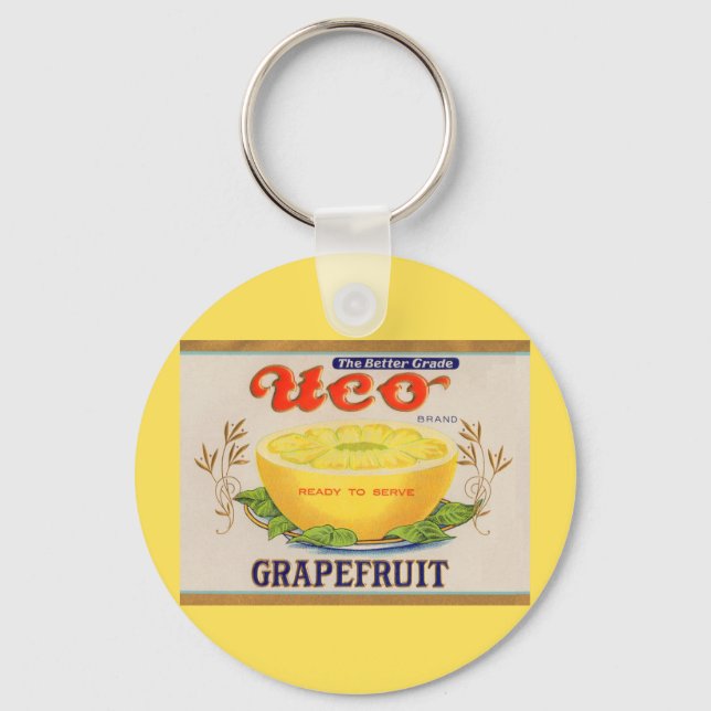 1930s Uco Brand Grapefruit label Keychain (Front)