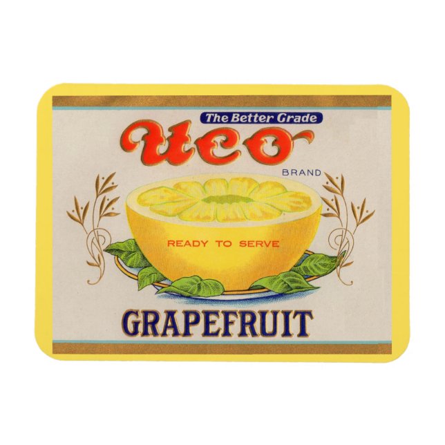 1930s Uco Brand Grapefruit label Magnet (Horizontal)