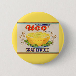 1930s Uco Brand Grapefruit label Pinback Button