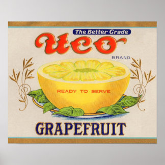 1930s Uco Brand Grapefruit label Poster