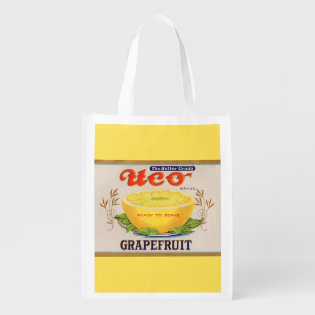 1930s Uco Brand Grapefruit label Reusable Grocery Bag (Front)