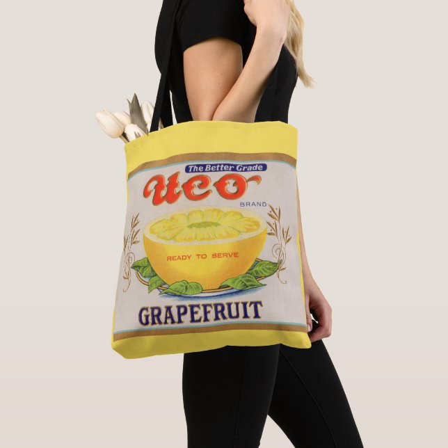 1930s Uco Brand Grapefruit label Tote Bag (Close Up)