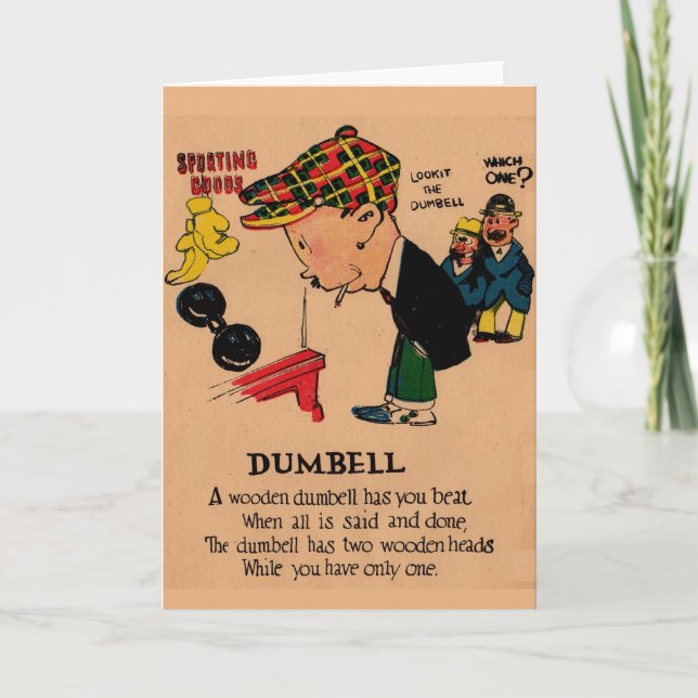 1930s vinegar valentine: the Dumbbell Holiday Card (Front)