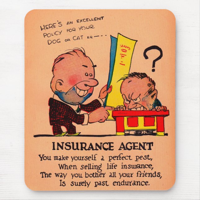 1930s vinegar valentine: the Insurance Agent Mouse Pad (Front)