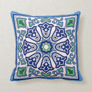 1930s Vintage Catalina Island Tile Design Throw Pillow