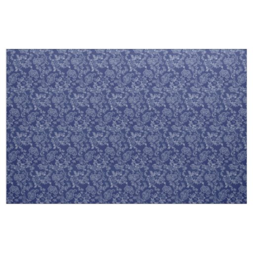 1930's Vintage Denim Blue Floral Fabric