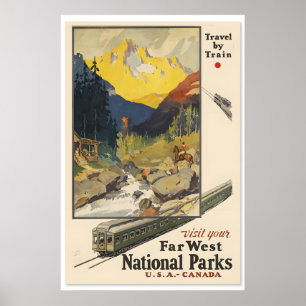 1930s Visit Far West National Parks - Vintage Poster
