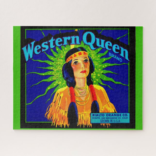 1930s Western Queen orange crate label Jigsaw Puzzle (Horizontal)