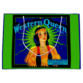 1930s Western Queen orange crate label print Large Gift Bag