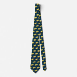 1930's Yellow Coupe Roadster on Blue Neck Tie