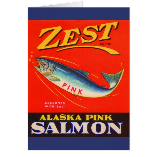 1930s Zest pink salmon can label (Front)