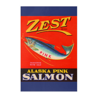 1930s Zest pink salmon can label Acrylic Print