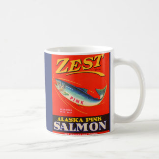 1930s Zest pink salmon can label Coffee Mug