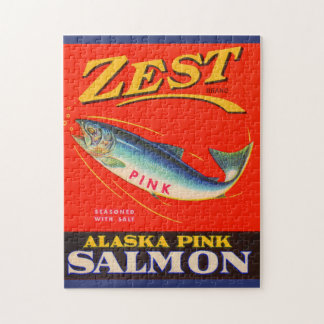 1930s Zest pink salmon can label Jigsaw Puzzle