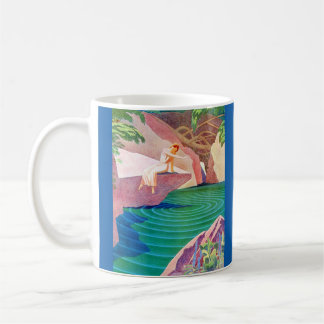 1931 art deco woman by a pond coffee mug