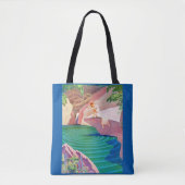 1931 art deco woman by a pond print tote bag (Front)
