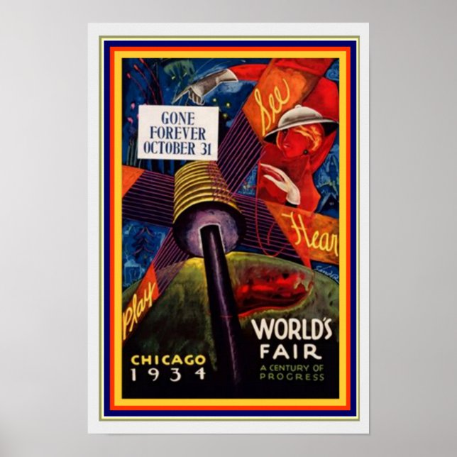 1931 Chicago World's Fair 13 x 19 Poster (Front)