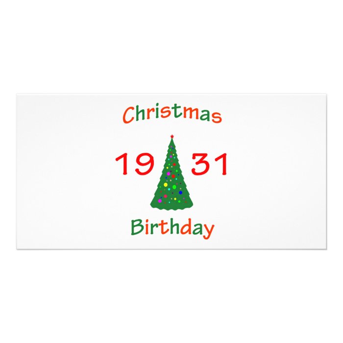 1931 Christmas Birthday Photo Card Template
