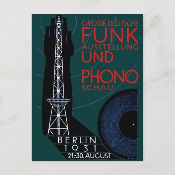 1931 German Radio And Music Expo Postcard by historicimage at Zazzle