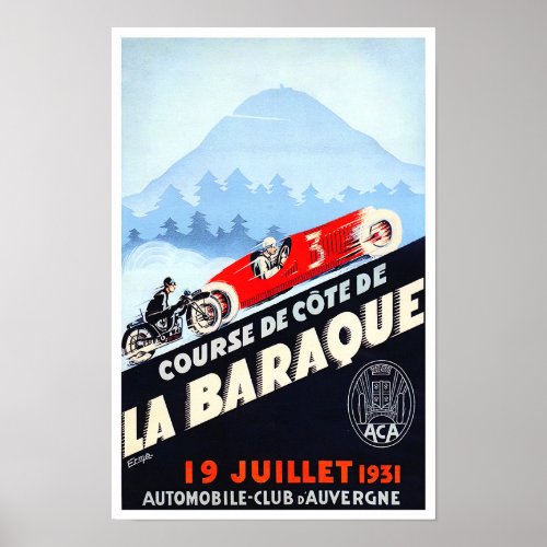 1931 La Baraque vintage car racing Poster