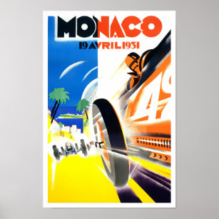 1931 Monaco Grand Prix vintage racing Poster