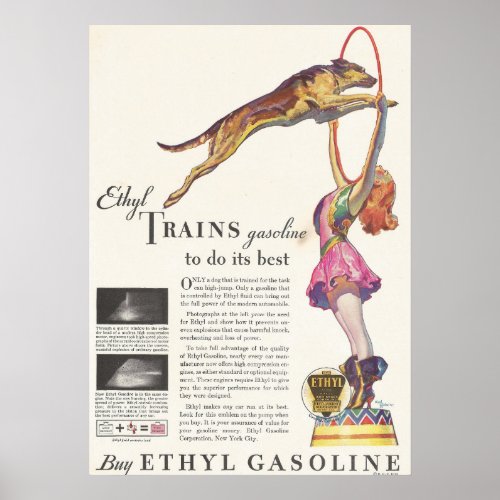 1932 Ad  Ethyl Gas Poster