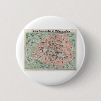 1932 Art Deco Map of Paris, France Button