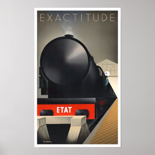 1932 Exactitude train vintage travel Poster