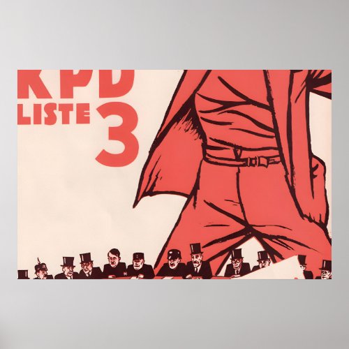 1932 German KPD Election Poster Down with this