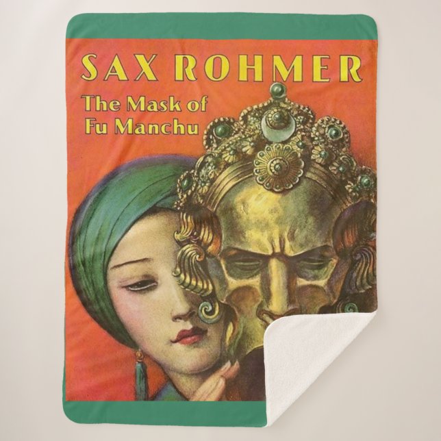 1932 The Mask of Fu Manchu cover print Sherpa Blanket (Front)