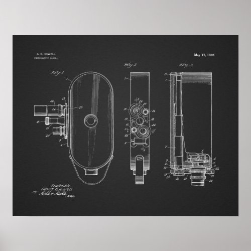 1932 Vintage Camera Patent Art Drawing Print