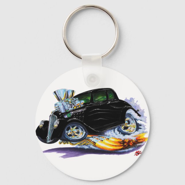 1933-36 Willys Black Car Keychain (Front)