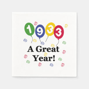 1933 A Great Year Birthday Paper Napkins