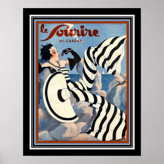 1933 Art Deco Le Sourire Poster 16x20 | Zazzle