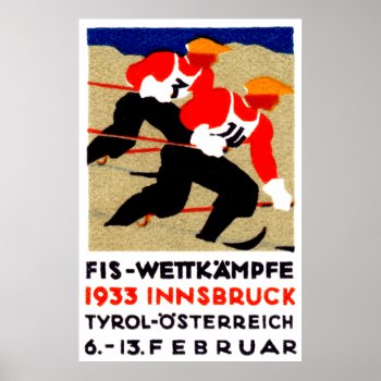 1933 Austrian Ski Race Poster by historicimage at Zazzle