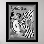 1933 Black and White Art Deco Le Sourire Poster<br><div class="desc">Popular 1933,  Art Deco,  cover for Le Sourire French Magazine in black and white. Also available in color.</div>