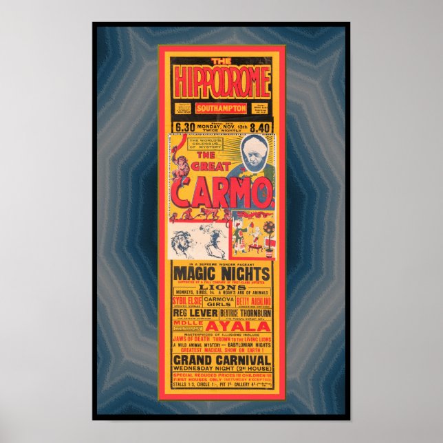 1933 BROADSIDE ADVERTISING MAGICIAN ETC POSTER (Front)