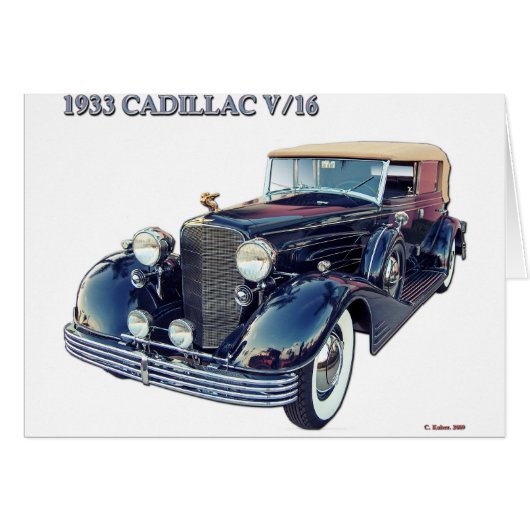 1933 CADILLAC V/16 #2 CARDS (Front Horizontal)