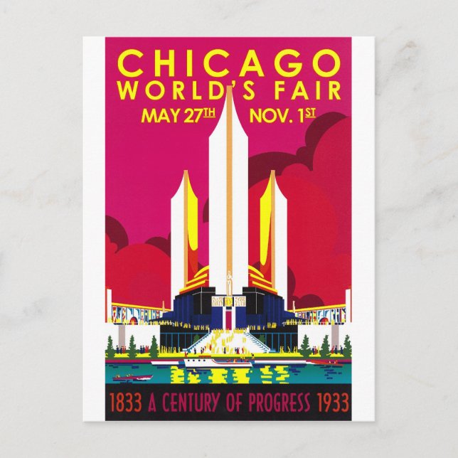 1933 Chicago World Fair Postcard (Front)